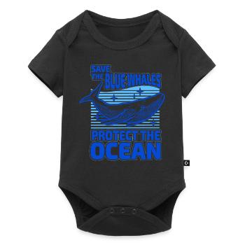 Save the Blue Whales protège l’océan - Body à manches courtes Premium Bébé - noir - Devant