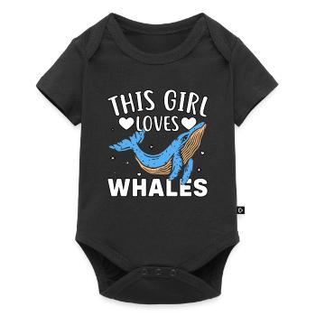 This Girl loves Whales - Baby Premium short-sleeve bodysuit - black - Front
