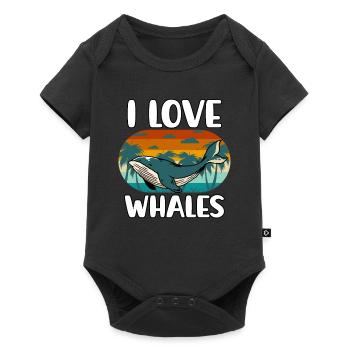 J’adore les baleines - Body à manches courtes Premium Bébé - noir - Devant