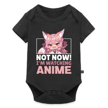 Cute Chibi Fox Anime Girl Funny Manga Otaku - Baby Premium Kurzarmbody - Schwarz - Vorne