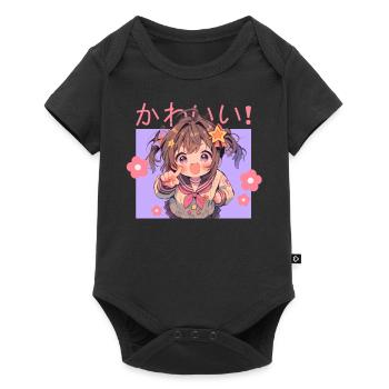 Kawaii School Girl Anime Japanese Cute Otaku - Baby Premium Kurzarmbody - Schwarz - Vorne