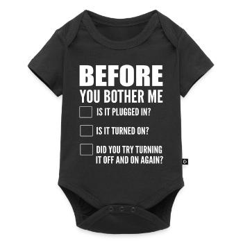 Before You Bother Me Computerprogrammierer - Baby Premium Kurzarmbody - Schwarz - Vorne