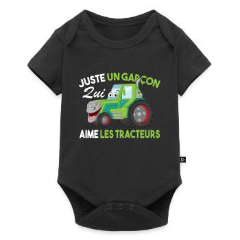 Juste Un Garçon Qui Aime Les Tracteurs Agriculteur - Body à manches courtes Premium Bébé - noir - Devant