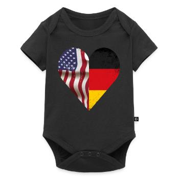 USA Germany Heart - Dual Citizenship Design - Baby Premium short-sleeve bodysuit - black - Front