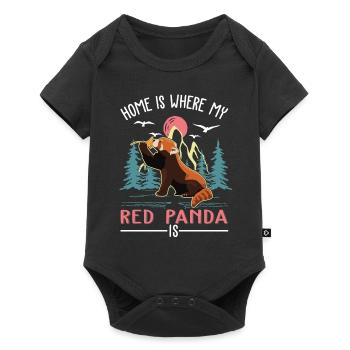 Cadeau Panda roux Panda roux - Body à manches courtes Premium Bébé - noir - Devant