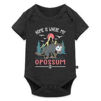 La maison est l’endroit où mon opossum est opossum - Body à manches courtes Premium Bébé - noir - Devant