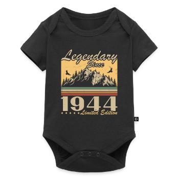 Légendaire depuis 1944 Vintage cadeau d’anniversaire - Body à manches courtes Premium Bébé - noir - Devant