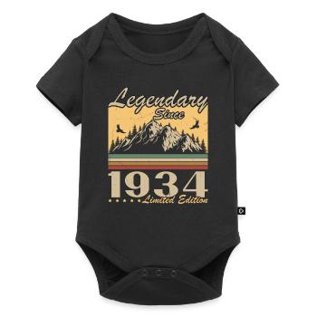 Légendaire depuis 1934 Vintage cadeau d’anniversaire - Body à manches courtes Premium Bébé - noir - Devant