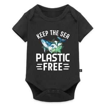 Halten Sie das Meer plastikfrei - Baby Premium Kurzarmbody - Schwarz - Vorne
