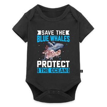 Save the Blue Whales protège l’océan - Body à manches courtes Premium Bébé - noir - Devant
