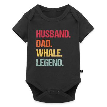 Ehemann Papa Wal-Legende - Baby Premium Kurzarmbody - Schwarz - Vorne