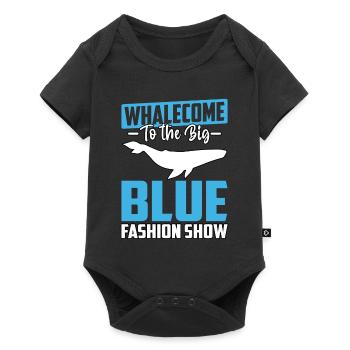Whalecome au défilé de mode du grand bleu - Body à manches courtes Premium Bébé - noir - Devant