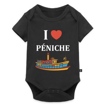 Bateau humour péniche - Body à manches courtes Premium Bébé - noir - Devant