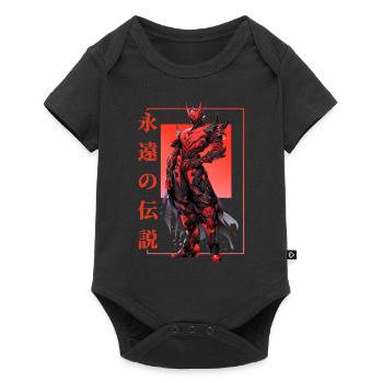 Cyborg Knight Mecha Shounen Anime Japanese Vaporwa - Baby Premium Kurzarmbody - Schwarz - Vorne