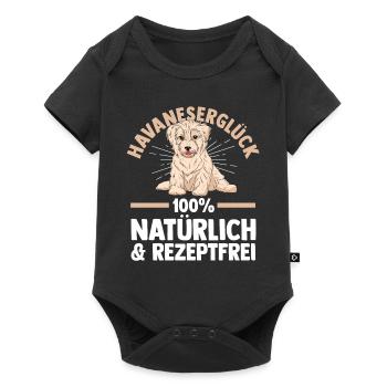 Hund Havaneser - Baby Premium Kurzarmbody - Schwarz - Vorne