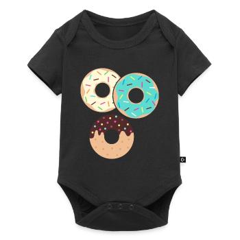 Donut sur le thème Donut pulvérisé drôle mignon - Body à manches courtes Premium Bébé - noir - Devant
