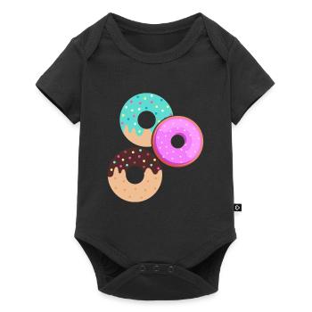 Donut sur le thème Donut pulvérisé drôle mignon - Body à manches courtes Premium Bébé - noir - Devant
