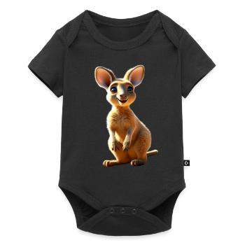 Kangourou Australie Marsupiaux sauvages Kangourous mignons - Body à manches courtes Premium Bébé - noir - Devant