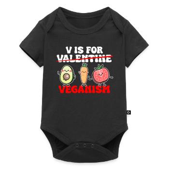 Vegan Valentine's Day Love Vegetables Veganism - Baby Premium short-sleeve bodysuit - black - Front
