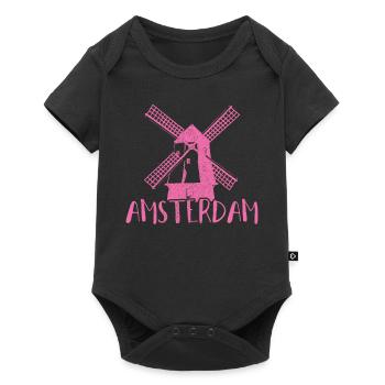 Amsterdam Pays-Bas Hollande Souvenir - Body à manches courtes Premium Bébé - noir - Devant