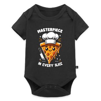 Drôle d’amateur de pizza, amateur de pizza - Body à manches courtes Premium Bébé - noir - Devant