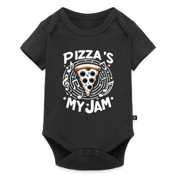 Drôle d’amateur de pizza, amateur de pizza - Body à manches courtes Premium Bébé - noir - Devant