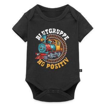Blutgruppe H0 positiv Eisenbahner Geschenkidee - Baby Premium Kurzarmbody - Schwarz - Vorne