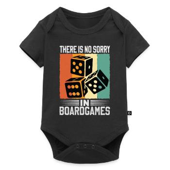 There Is No Sorry In Board Games - Baby Premium Kurzarmbody - Schwarz - Vorne