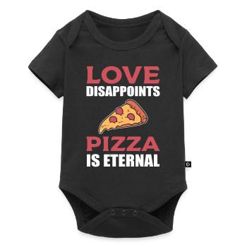 Retro -Pizza -Liebhaber Pizza Macher - Baby Premium Kurzarmbody - Schwarz - Vorne