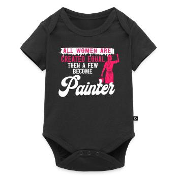 Peintre en bâtiment Décorateur Femme - Body à manches courtes Premium Bébé - noir - Devant