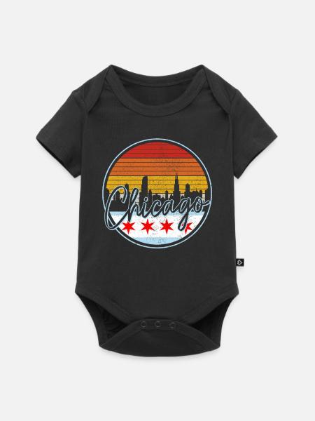 Chicago, Illinois - Baby Premium Kurzarmbody - Schwarz