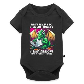 Dragons and Books Dragon Lover Bookish - Baby Premium short-sleeve bodysuit - black - Front