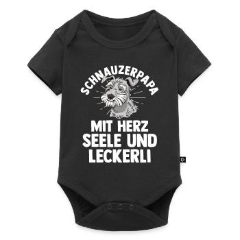 Dog Dog Dad Father Schnauzer Dad Schnauzer - Baby Premium short-sleeve bodysuit - black - Front