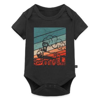 Retro Train Driver Train Trains Hobby Gift - Baby Premium short-sleeve bodysuit - black - Front