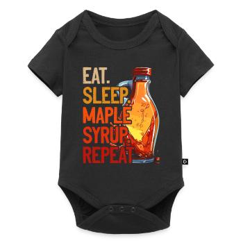 Maple Syrup Maple Sap Eat Sleep Maple Syrup Repeat - Baby Premium short-sleeve bodysuit - black - Front