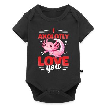 Coeur d’axolotl sucré Saint-Valentin - Body à manches courtes Premium Bébé - noir - Devant