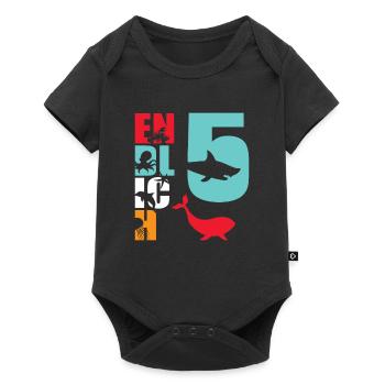 Finally 5 Shark Fish - Baby Premium short-sleeve bodysuit - black - Front