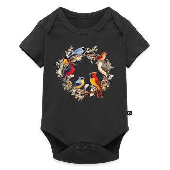 Bird Watching Tennessee Flower Wreath Birding Bird - Baby Premium Kurzarmbody - Schwarz - Vorne