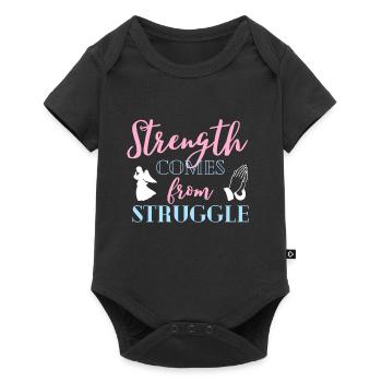 Strength Comes From Suffering Christian Motivation - Baby Premium short-sleeve bodysuit - black - Front