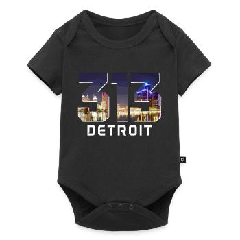 Detroit Michigan Motor City USA Souvenir - Baby Premium Kurzarmbody - Schwarz - Vorne