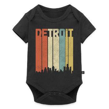 Detroit Michigan Motor City USA Souvenir - Baby Premium Kurzarmbody - Schwarz - Vorne