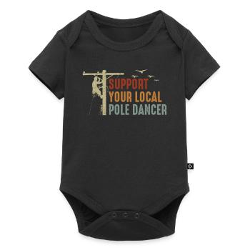 Support Your Local Pole Dancer Lineman - Baby Premium short-sleeve bodysuit - black - Front