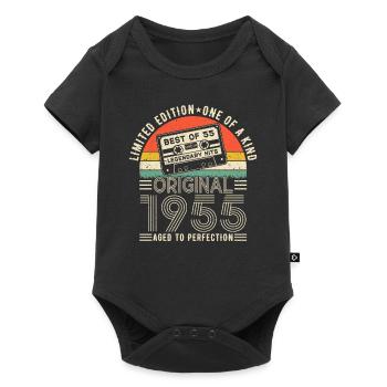 1955 Vintage Retro Jubiläumsgeschenk - Baby Premium Kurzarmbody - Schwarz - Vorne