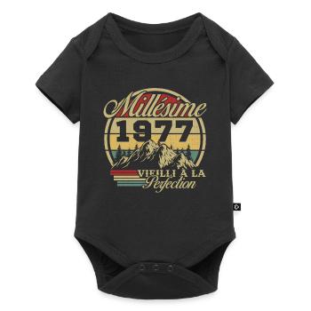 Millésime 1977, Cadeau D'anniversaire Vintage 1977 - Body à manches courtes Premium Bébé - noir - Devant