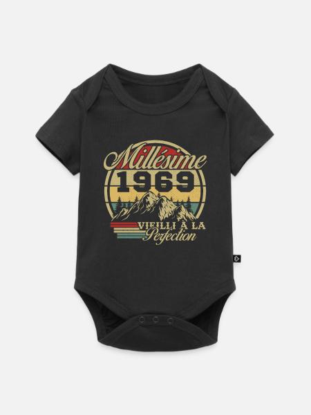 Millésime 1969, Cadeau D'anniversaire Vintage 1969 - Body à manches courtes Premium Bébé - noir