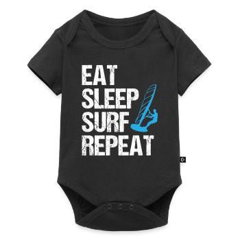 Surf rhythm - eat, sleep, surf - Baby Premium short-sleeve bodysuit - black - Front