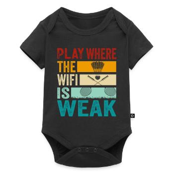 Badminton - Jouez là où le Wifi est faible - Body à manches courtes Premium Bébé - noir - Devant