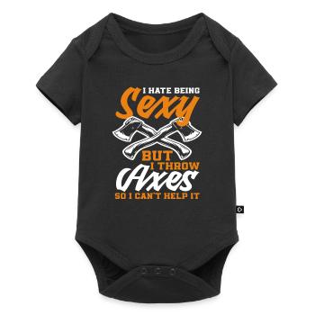 Axtwurf Axt Werfen Mann Frau Geschenk - Baby Premium Kurzarmbody - Schwarz - Vorne