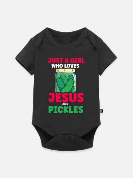 Pickles & Jesus Pickle Gemüseanbau - Baby Premium Kurzarmbody - Schwarz