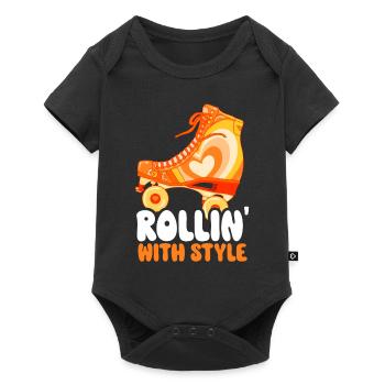 Roller Skates Funny 80s Roller Disco Skating - Baby Premium short-sleeve bodysuit - black - Front